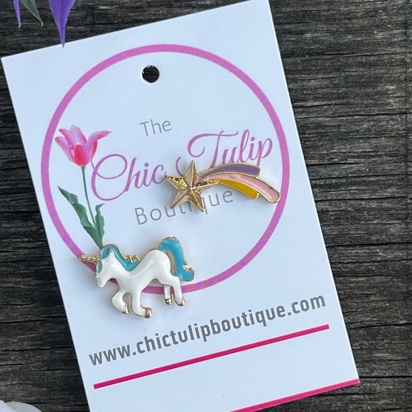 Unicorn Earrings Inspired earrings Stud Cute Shooting Star Earrings cute horse - Picture 8 of 15